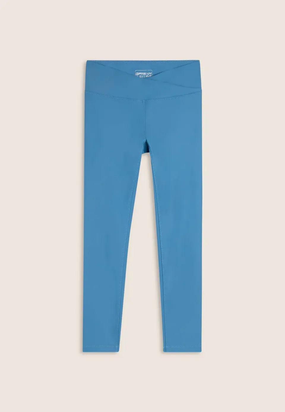 Freddy 7/8 Leder-Optik Leggings regular Faded Denim blickdicht