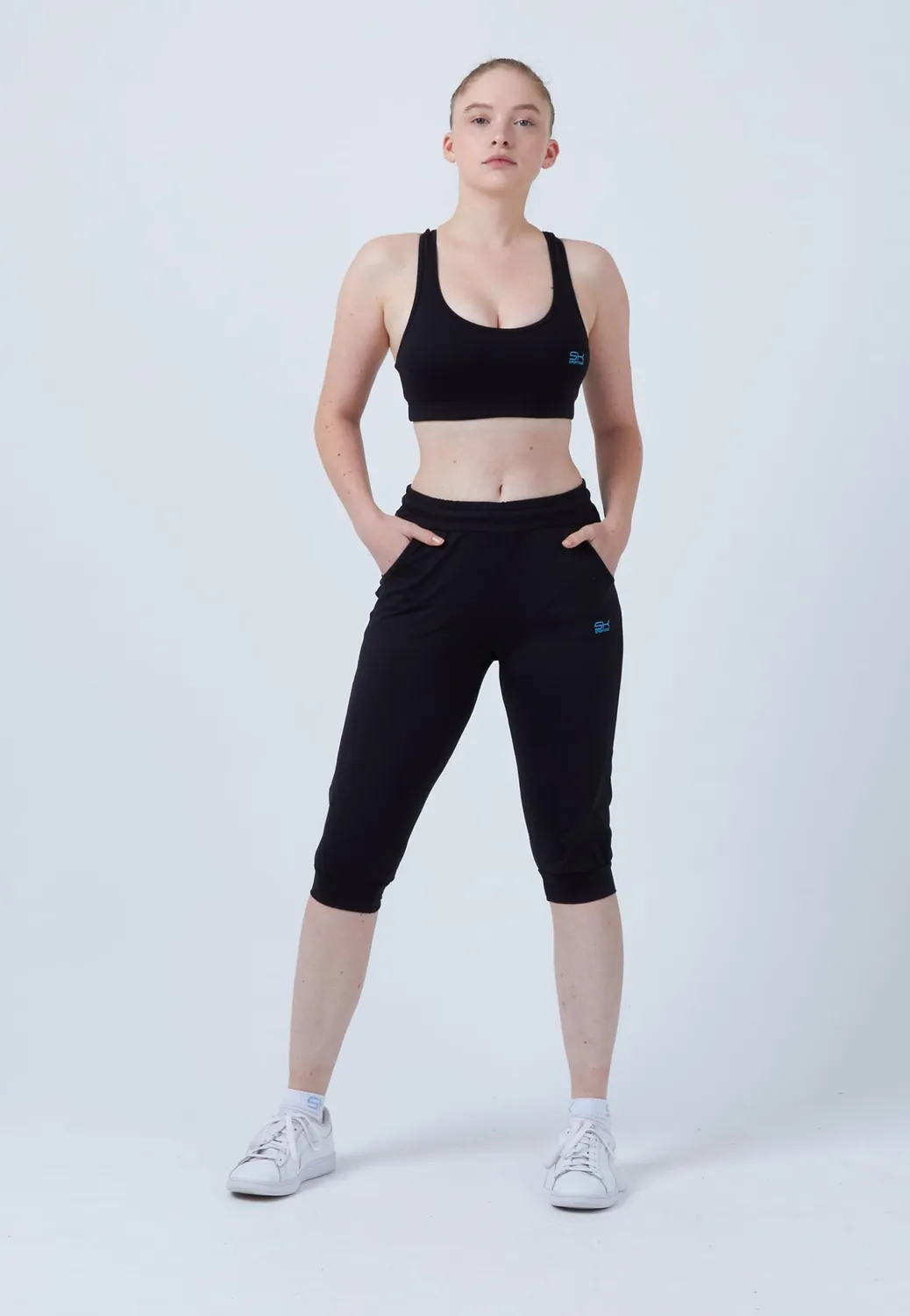 SPORTKIND 3/4 Capri Jogginghose Sporthose mit Taschen