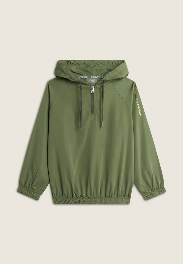 Freddy Softshelljacke Mädchen Militärgrün Halbzip winddicht