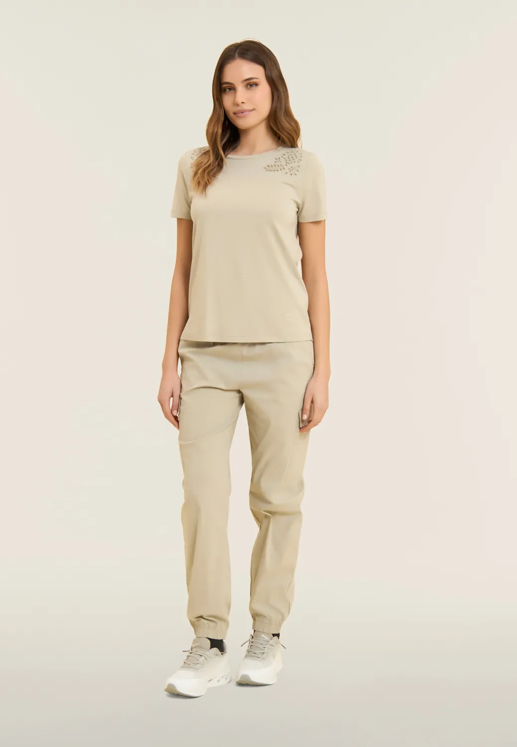 Freddy Floral Jersey T-Shirt Damen Dunkelblau