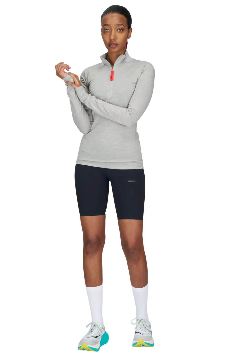 UNNA Zip Up Wool Layer W Laufoberteil Pearl Grey Wolle
