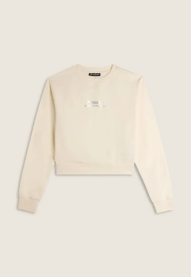 Freddy Damen Cropped Sweatshirt Coconut Milk
