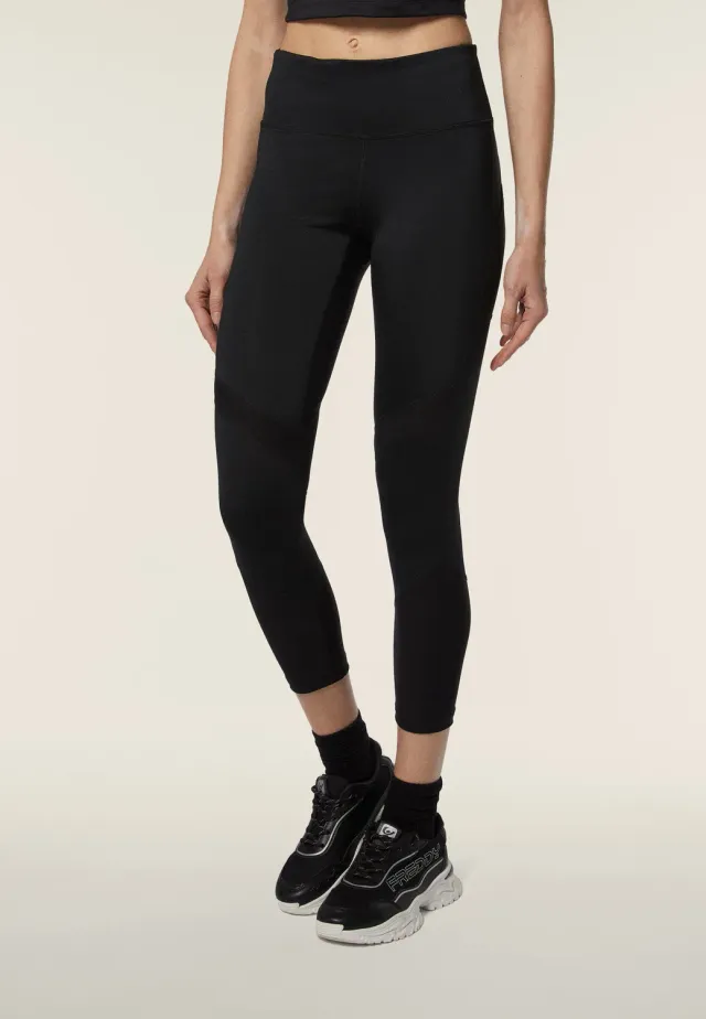 Freddy SuperFit Leggings Schwarz 7/8 Mesh blickdicht