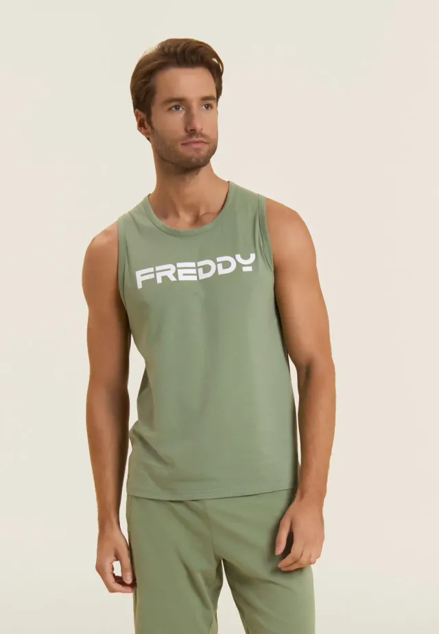 Freddy Tanktop Damen Baumwolle Racerback Schwarz blickdicht