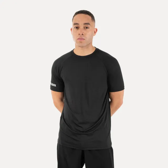Smilodox Davren T-Shirt Herren Schwarz Slim Atmungsaktiv