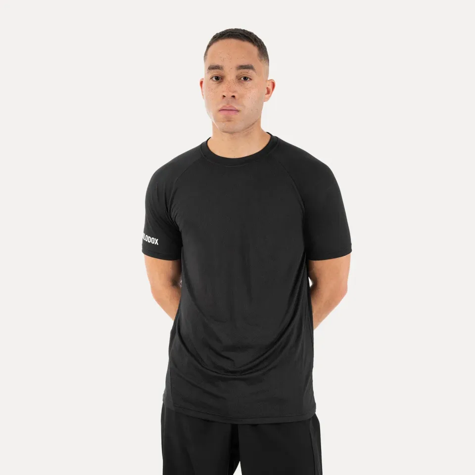 Smilodox Davren T-Shirt Herren Schwarz Slim Atmungsaktiv