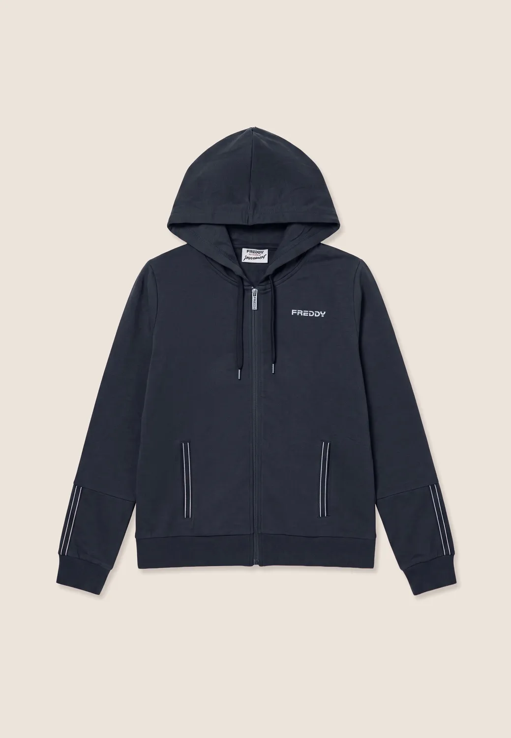 Freddy Kapuzenjacke Damen Navy mit Zip atmungsaktiv