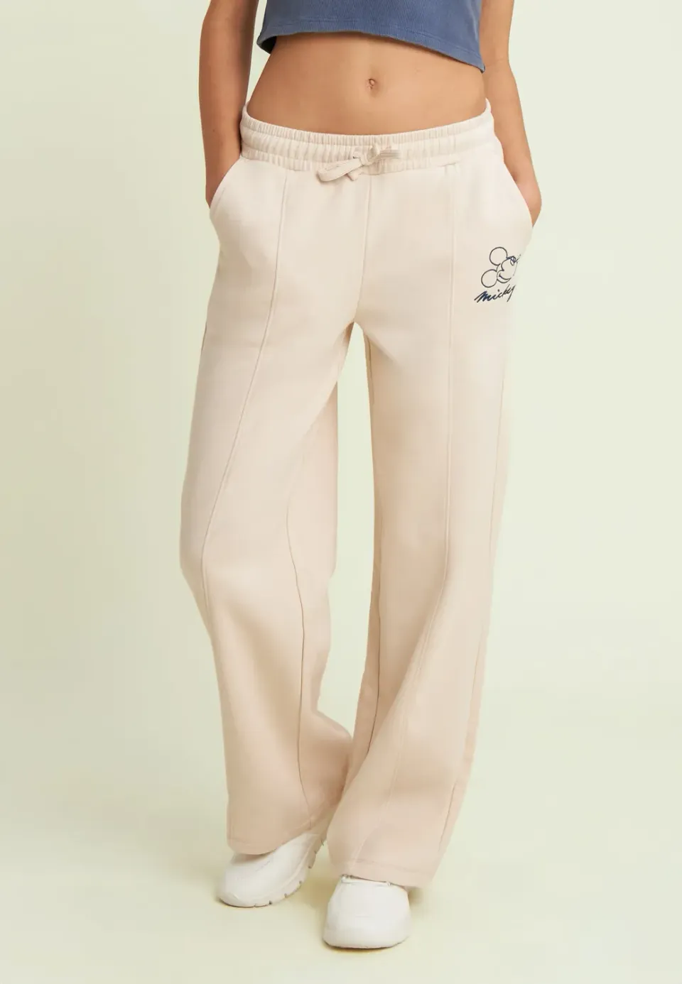 Freddy Mickey Wide Leg Hose Damen Crystal Gray Acid Wash