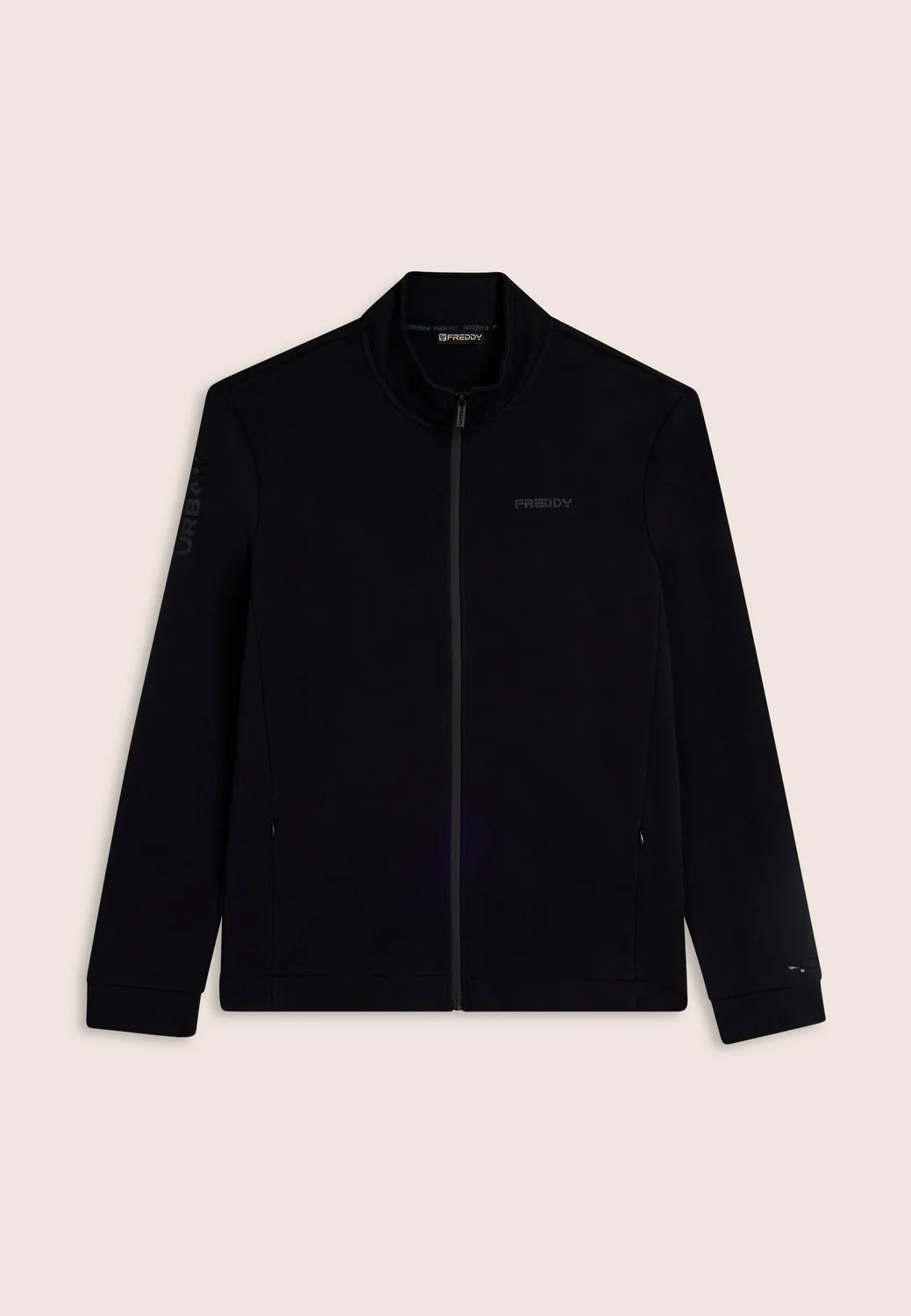 Freddy Full-Zip Sweatjacke Herren schwarz Stehkragen