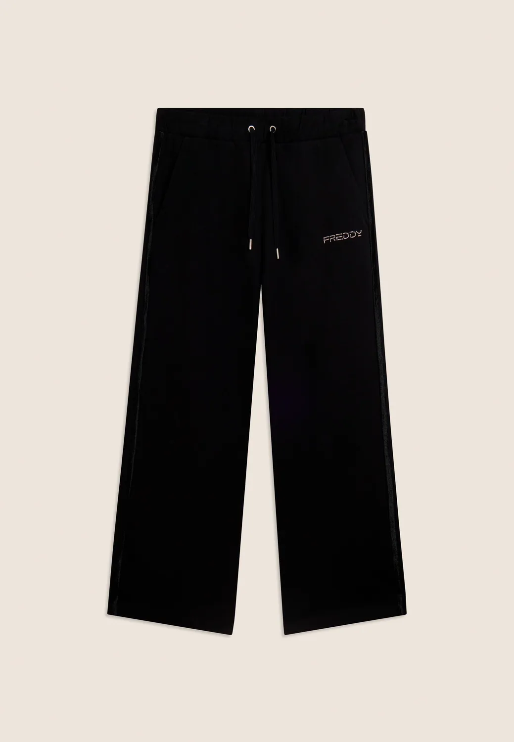 Freddy Cropped Sporthose Damen Wide Leg schwarz Yoga