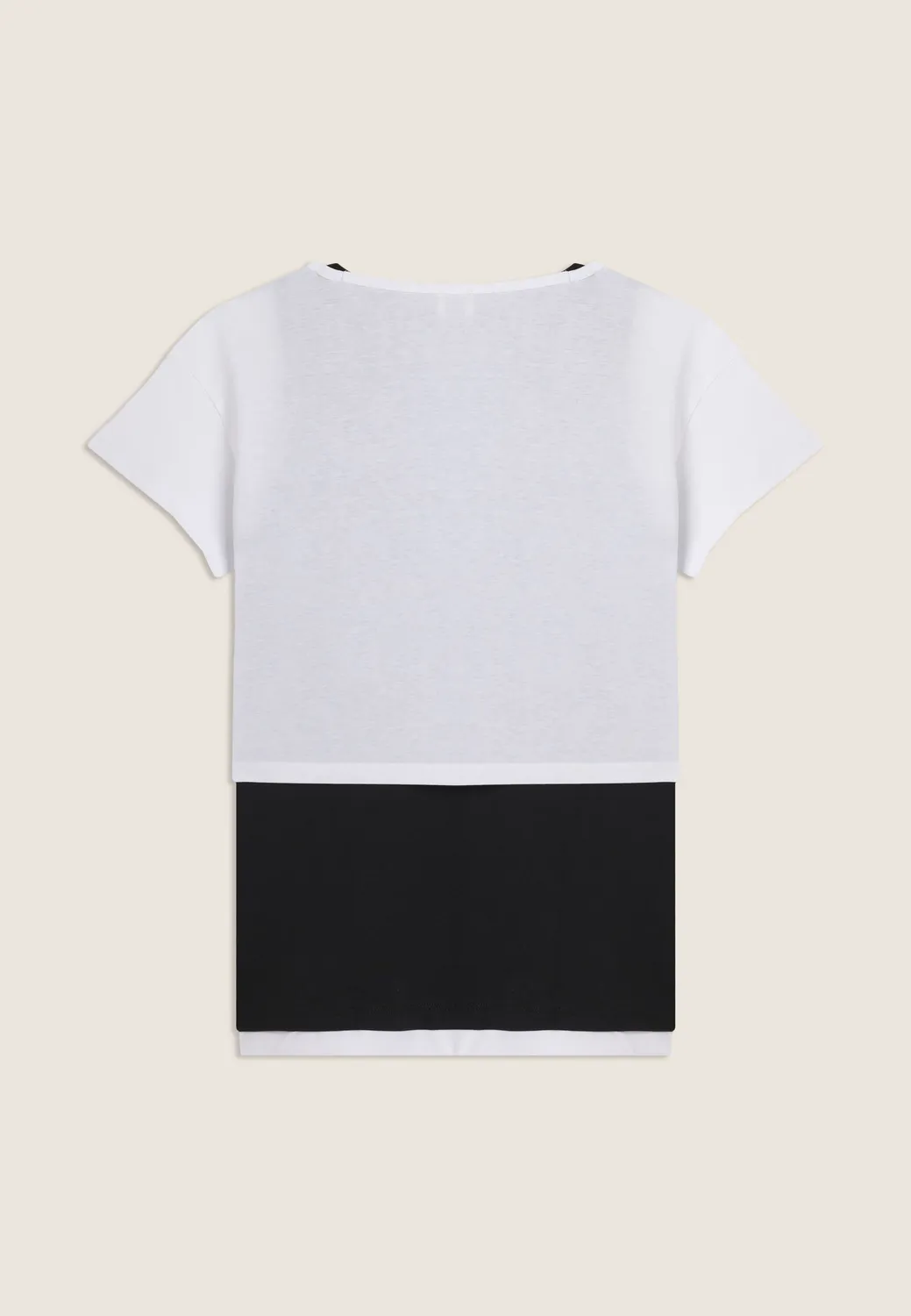 Freddy Set Cropped Shirt Top schwarz-weiß Perlprint