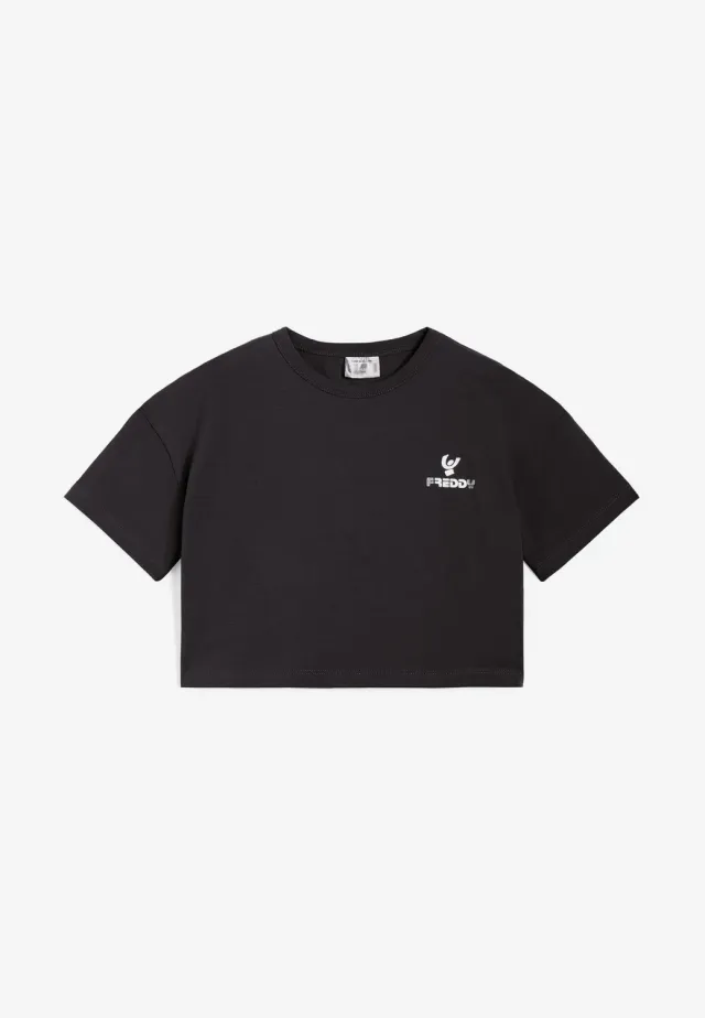 Freddy Comfort Fit T-Shirt Mädchen Schwarz Baumwolle
