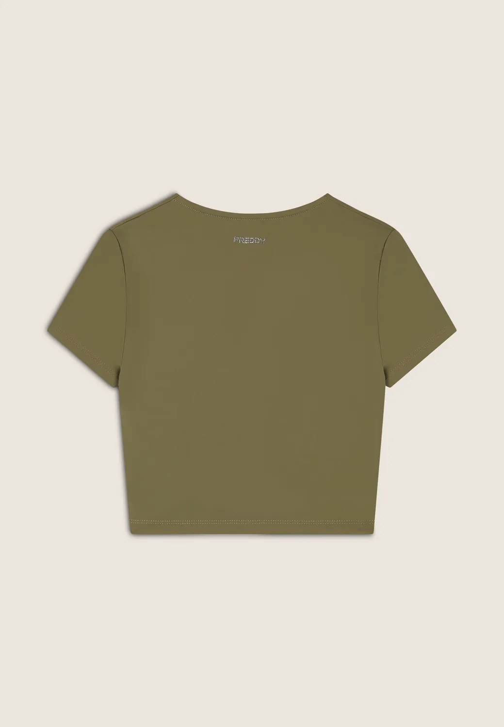 Freddy D.I.W.O. Cropped T-Shirt Schwarz Knoten