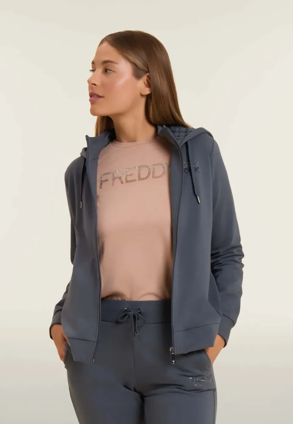 Freddy Zip-Hoodie Turbulence Kapuze gemustert