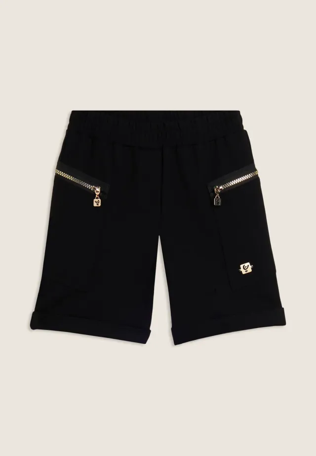 Freddy Junior Shorts Schwarz Gold-Reißverschluss