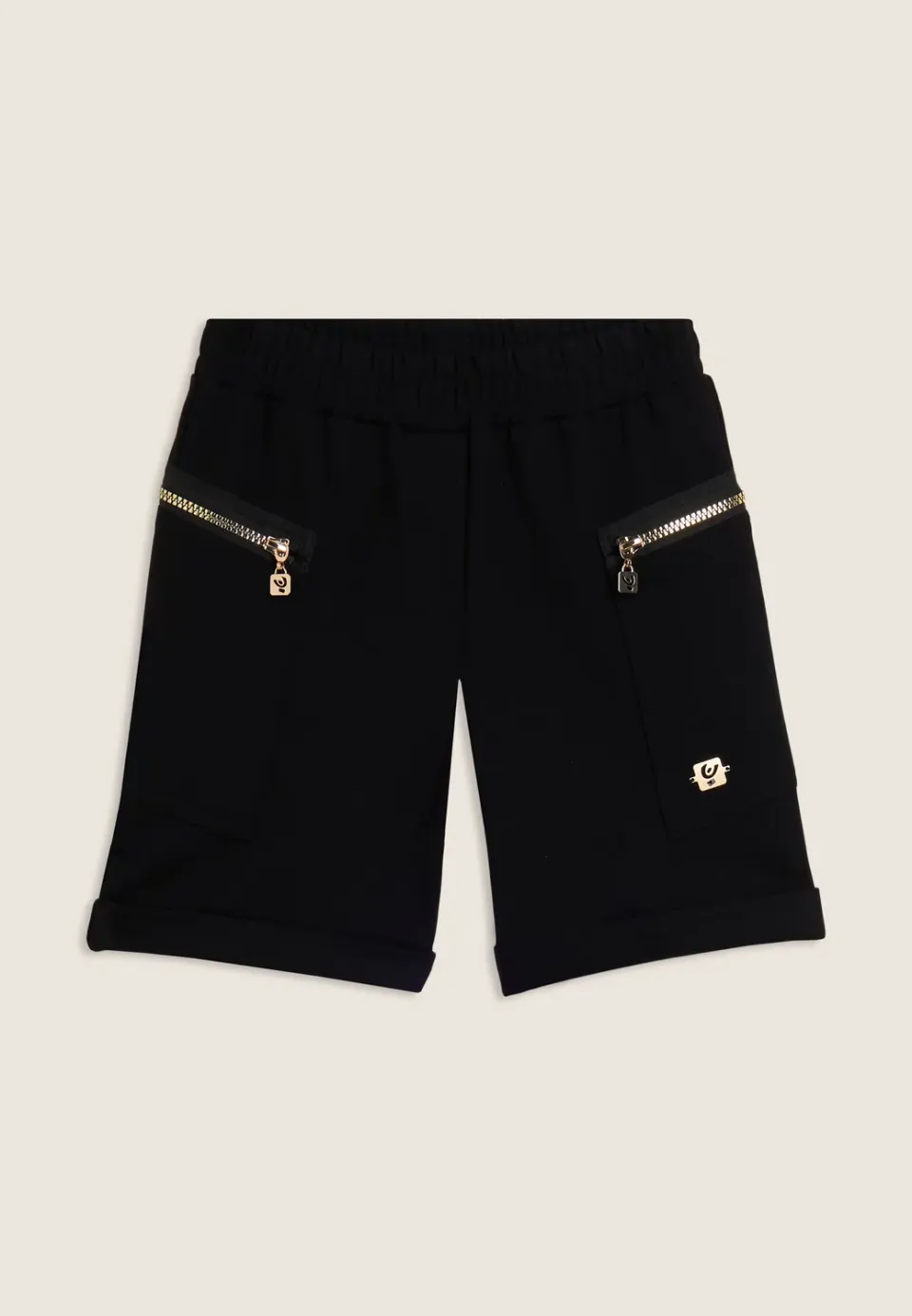 Freddy Junior Shorts Schwarz Gold-Reißverschluss