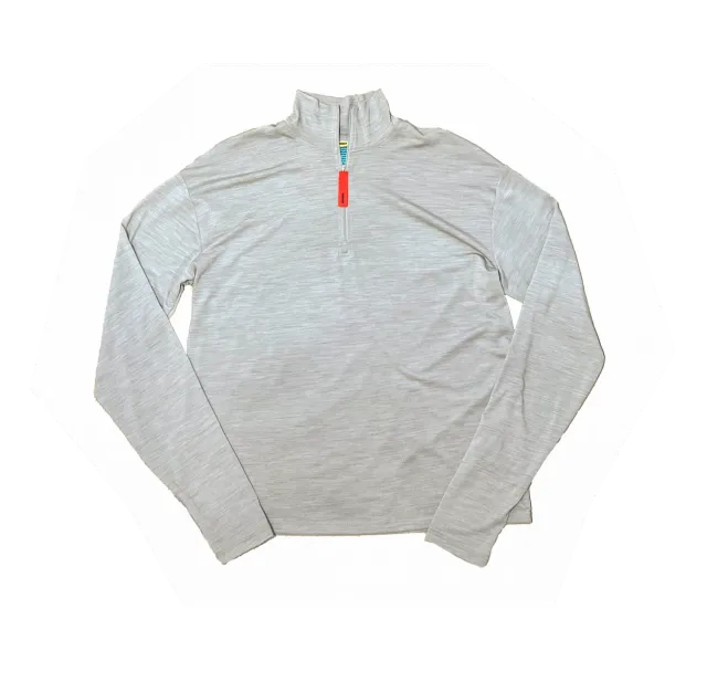 UNNA Zip Up Wool Layer Longsleeve Pearl Grey Wolle