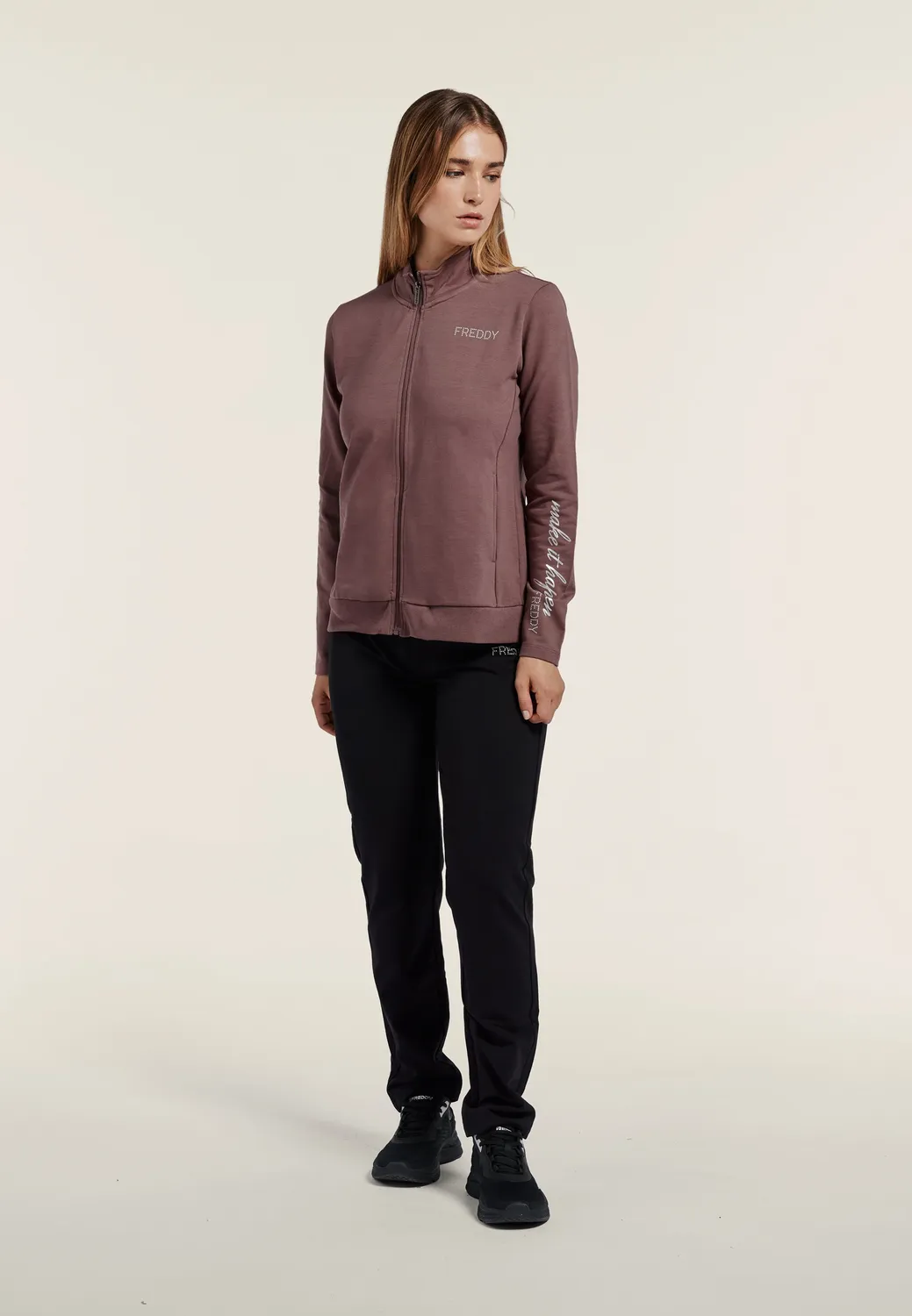 Freddy Trainingsanzug Mauve Wine-Black Baumwolle