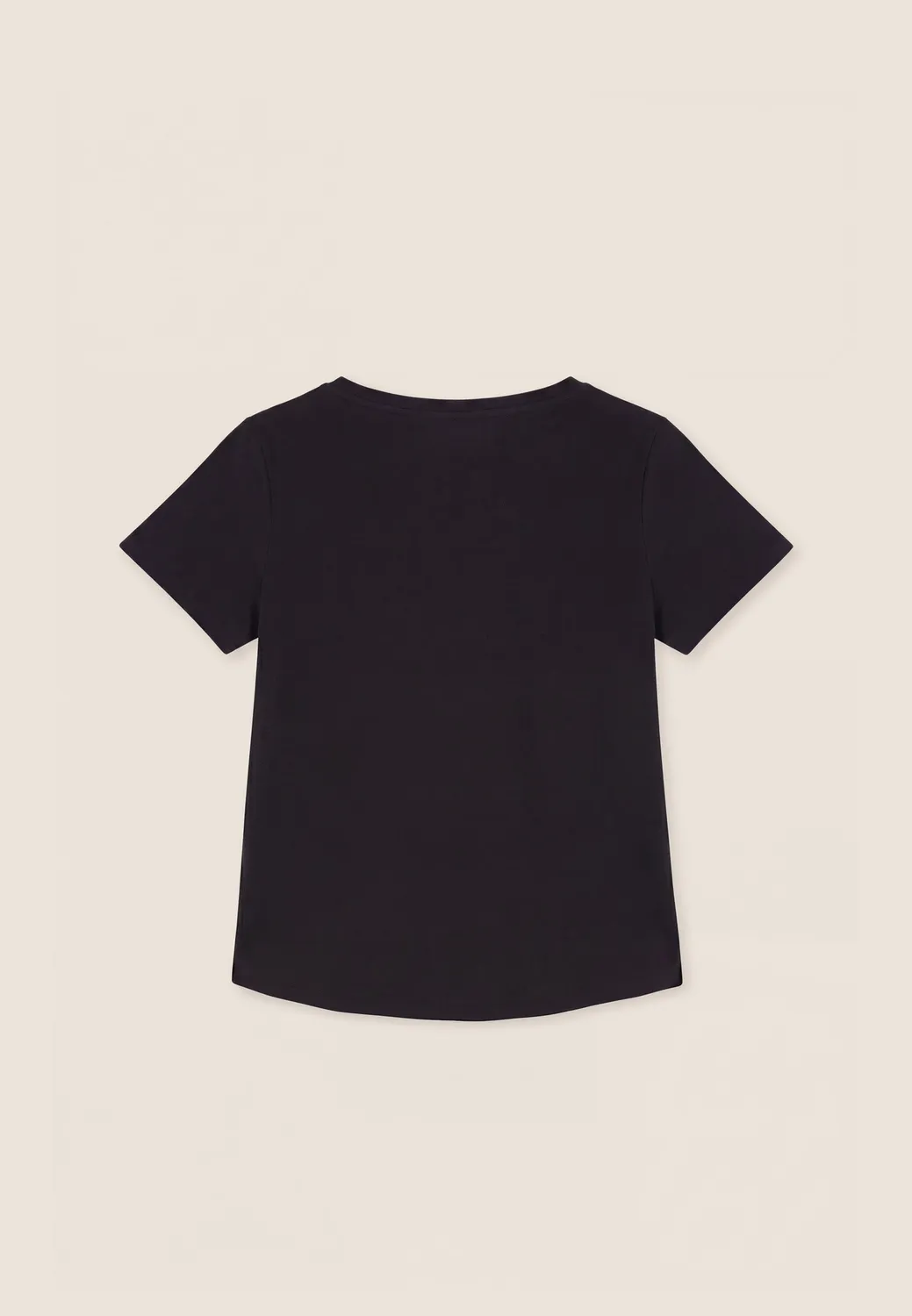 Freddy T-Shirt Damen Schwarz Gold Rundhals Modal