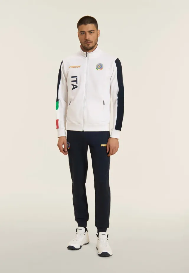 Freddy Italia FGI Full Zip Trainingsanzug Weiß-Blau