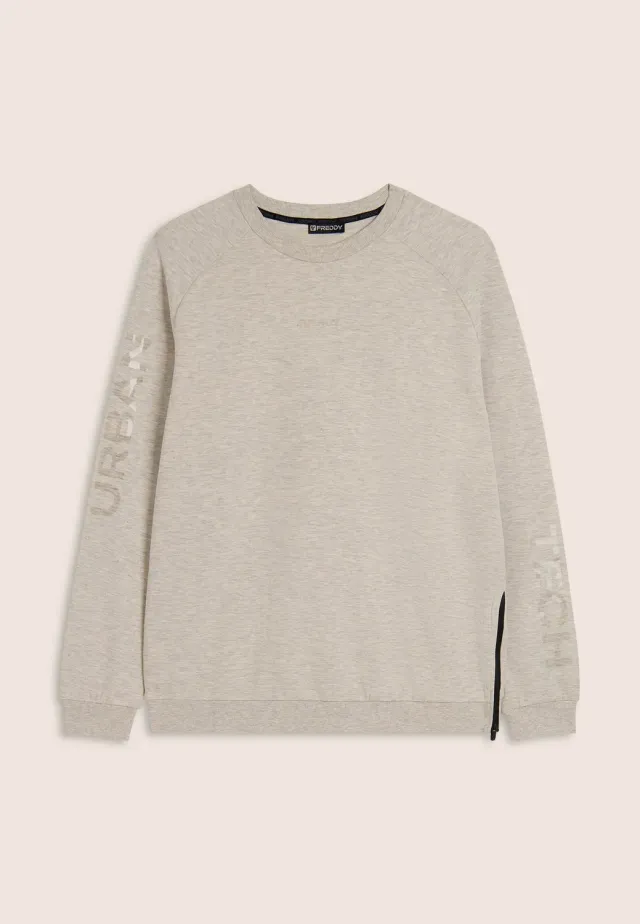 Freddy Herren Sweatshirt Melange Hellgrau S regular