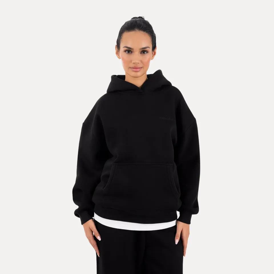 Smilodox Thalea Hoodie Damen Schwarz Kängurutasche