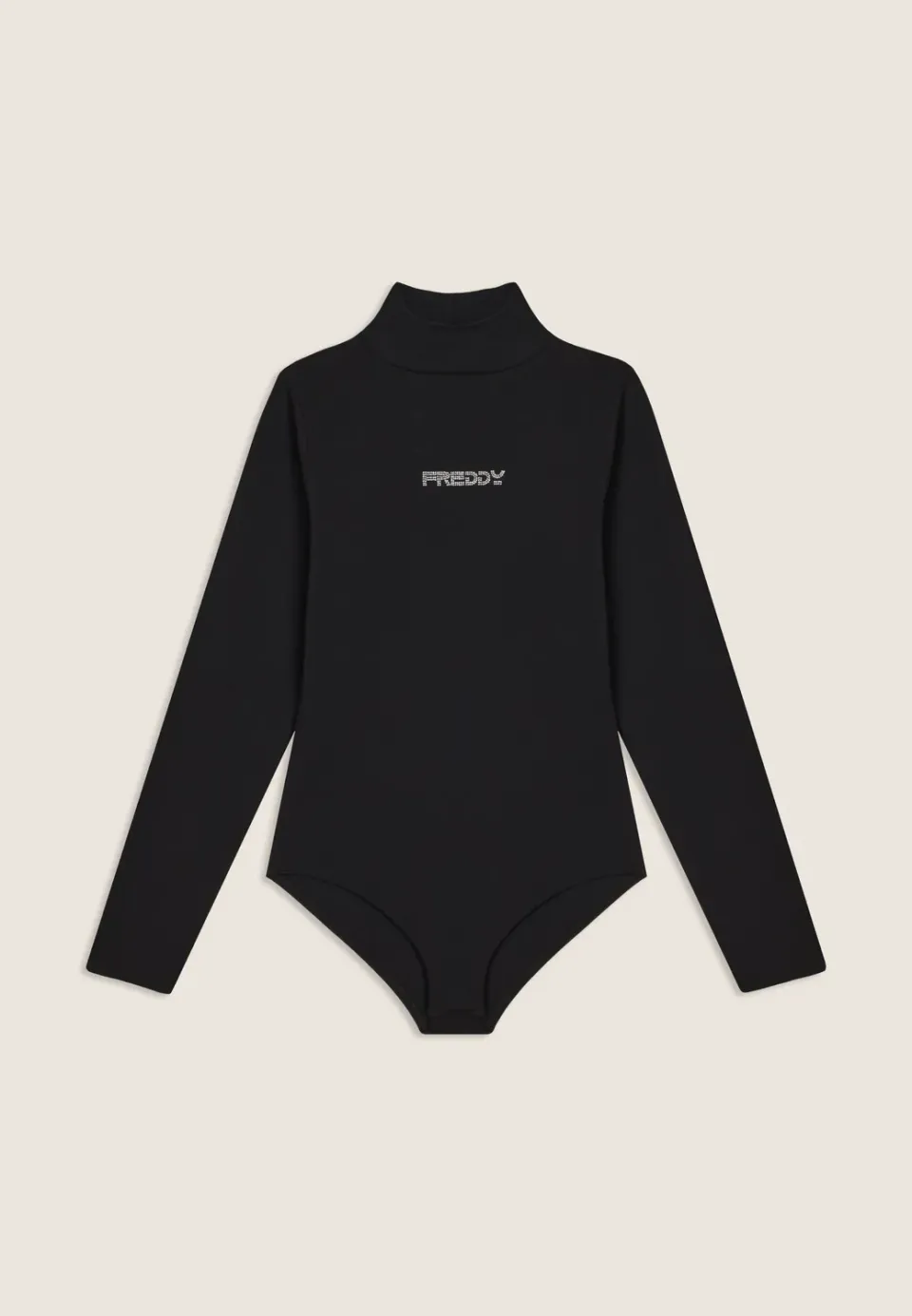 Freddy Junior Body Lupetto Schwarz Langarm Strass
