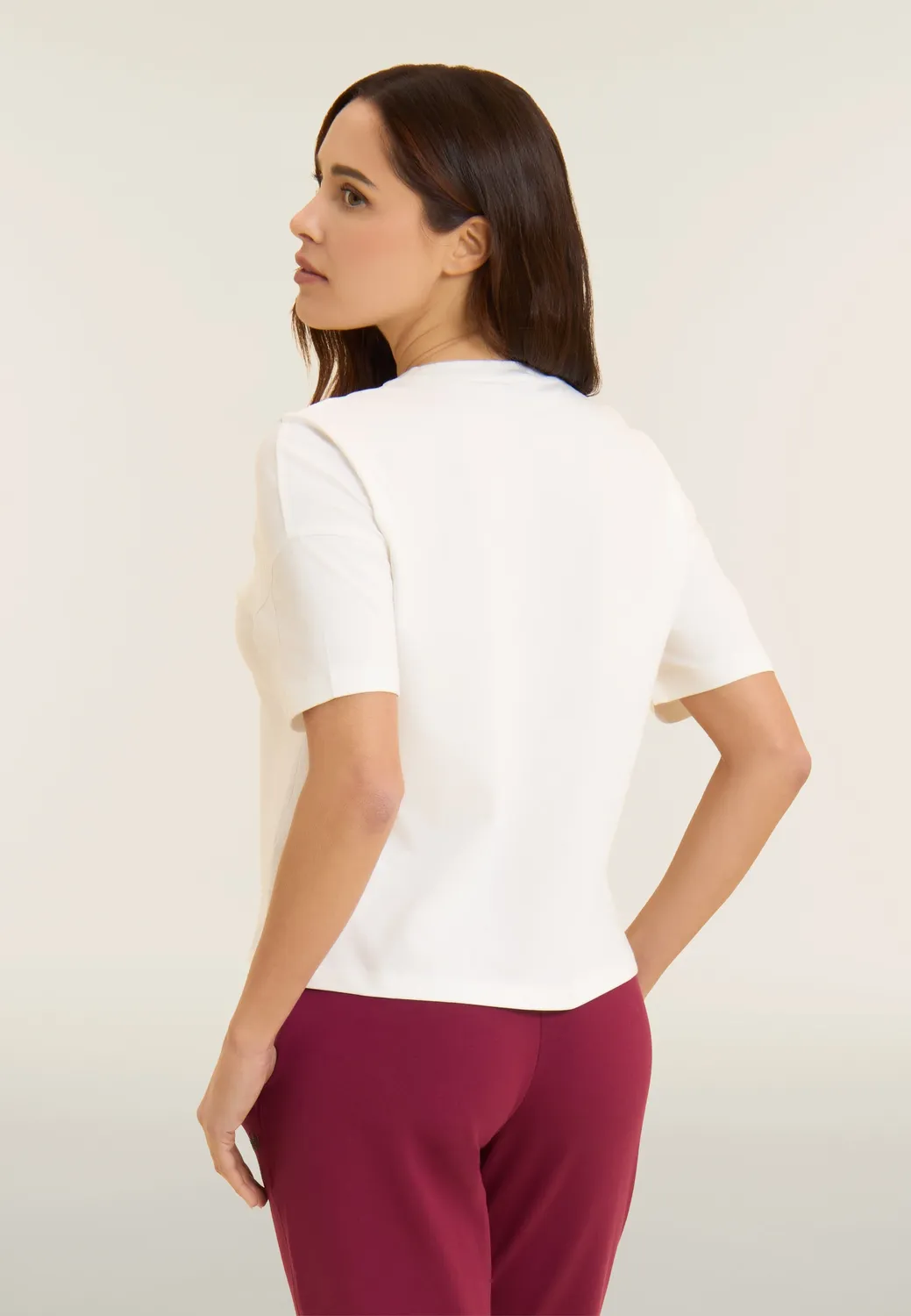 Freddy Boxy Cropped T-Shirt Damen schwarz Baumwolle