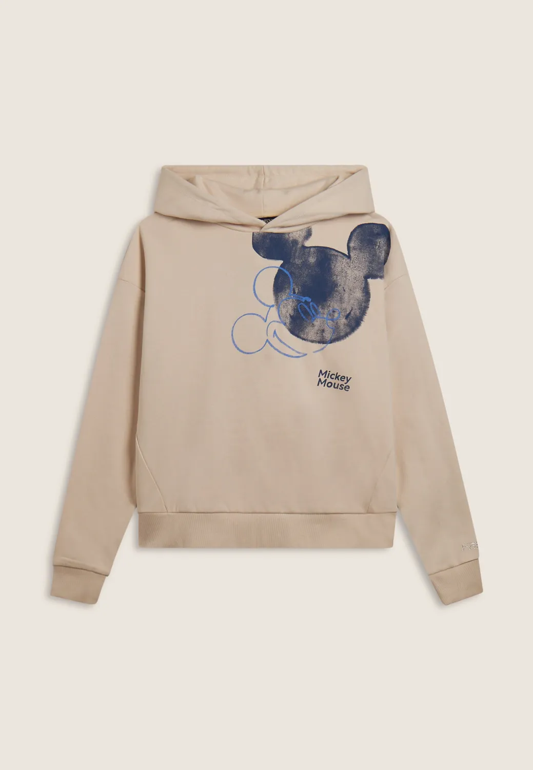 Freddy Mickey Mouse Hoodie Damen grau Acid Wash