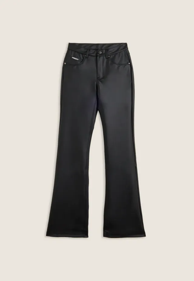 Freddy Flare Hose Kunstleder Schwarz Regular schlank