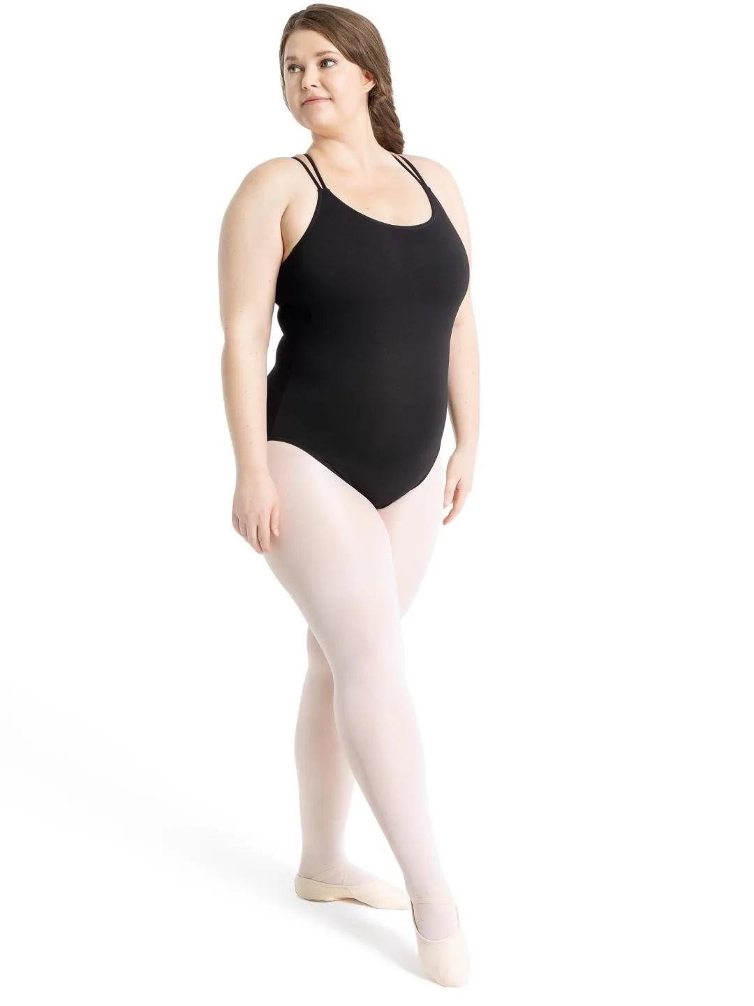 Capezio CC123 Double Strap Body Schwarz Baumwolle