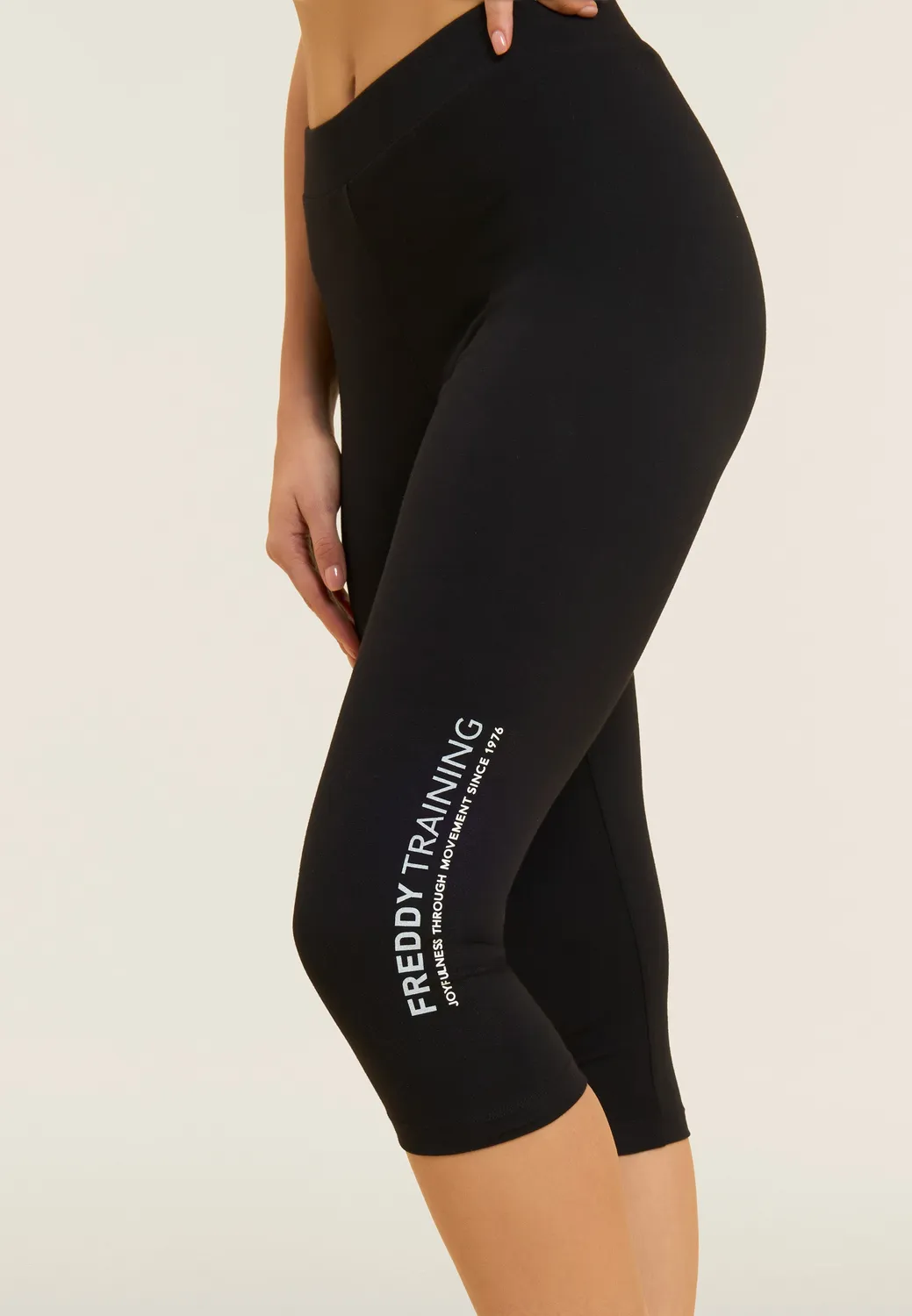 Freddy Leggings Corsaro Glitzer-Logo Dark Sapphire