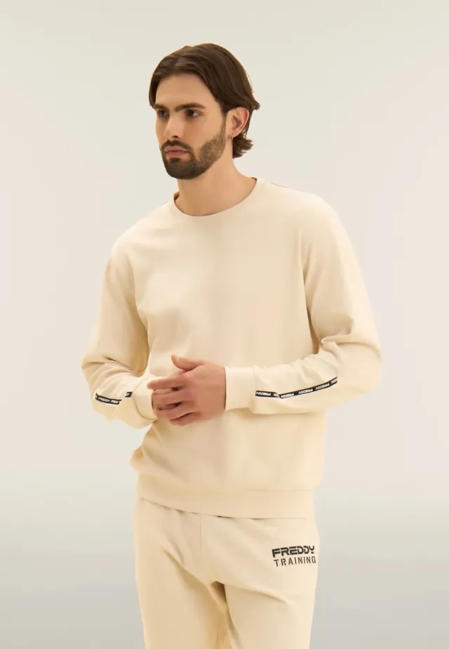 Freddy Sweatshirt Damen White Swan Baumwolle Rundhals