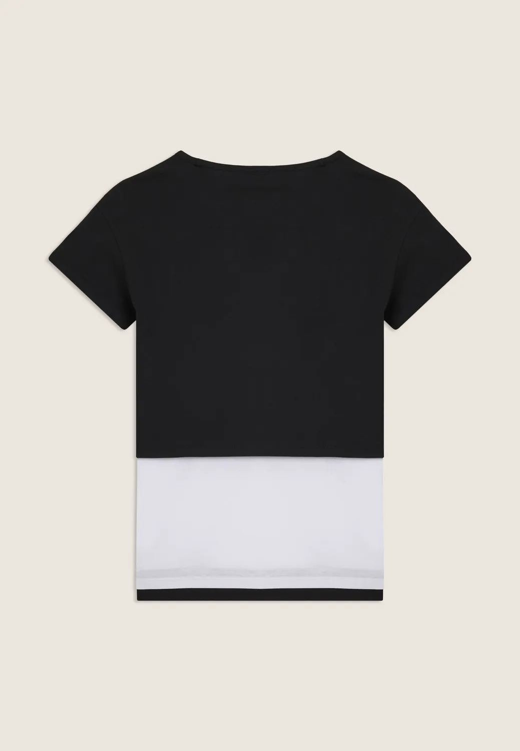 Freddy Set Cropped Shirt Top schwarz-weiß Perlprint