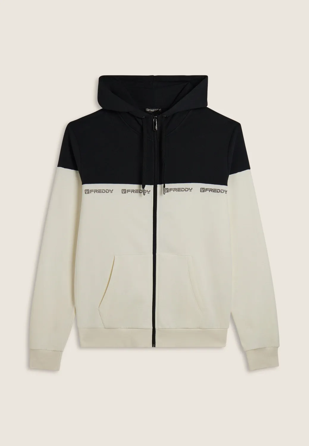 Freddy Colour Block Hoodie Turbulence-Black Baumwolle