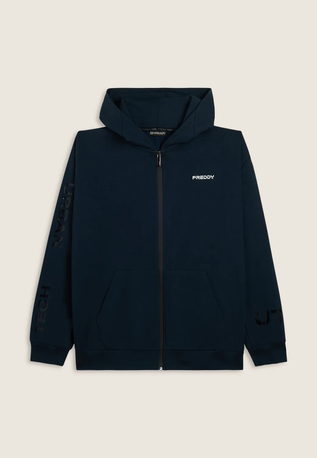 Freddy Hoodie Herren Full-Zip Kapuze Jersey schwarz