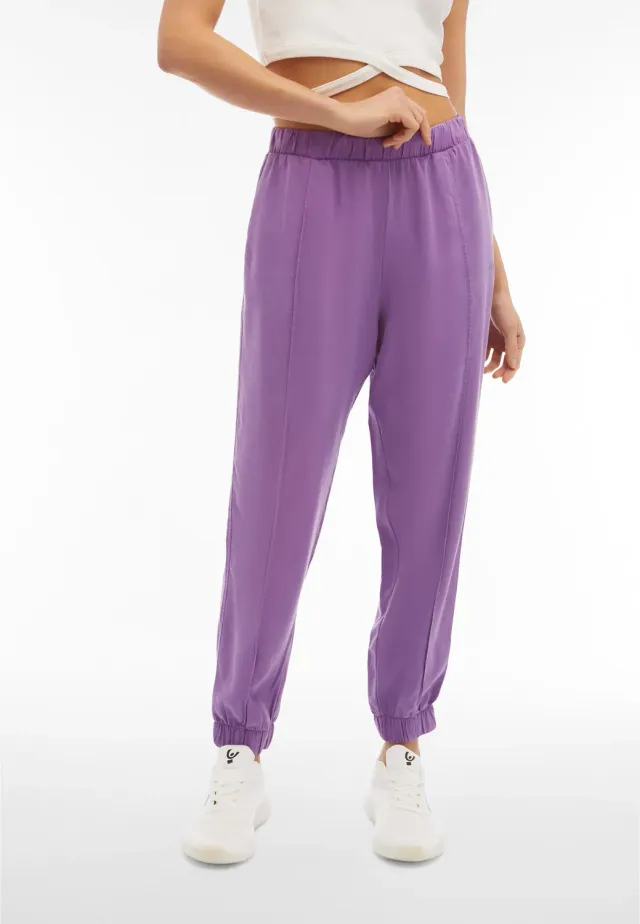Freddy Twill Lyocell Hose Damen dunkelblau Bügelfalte