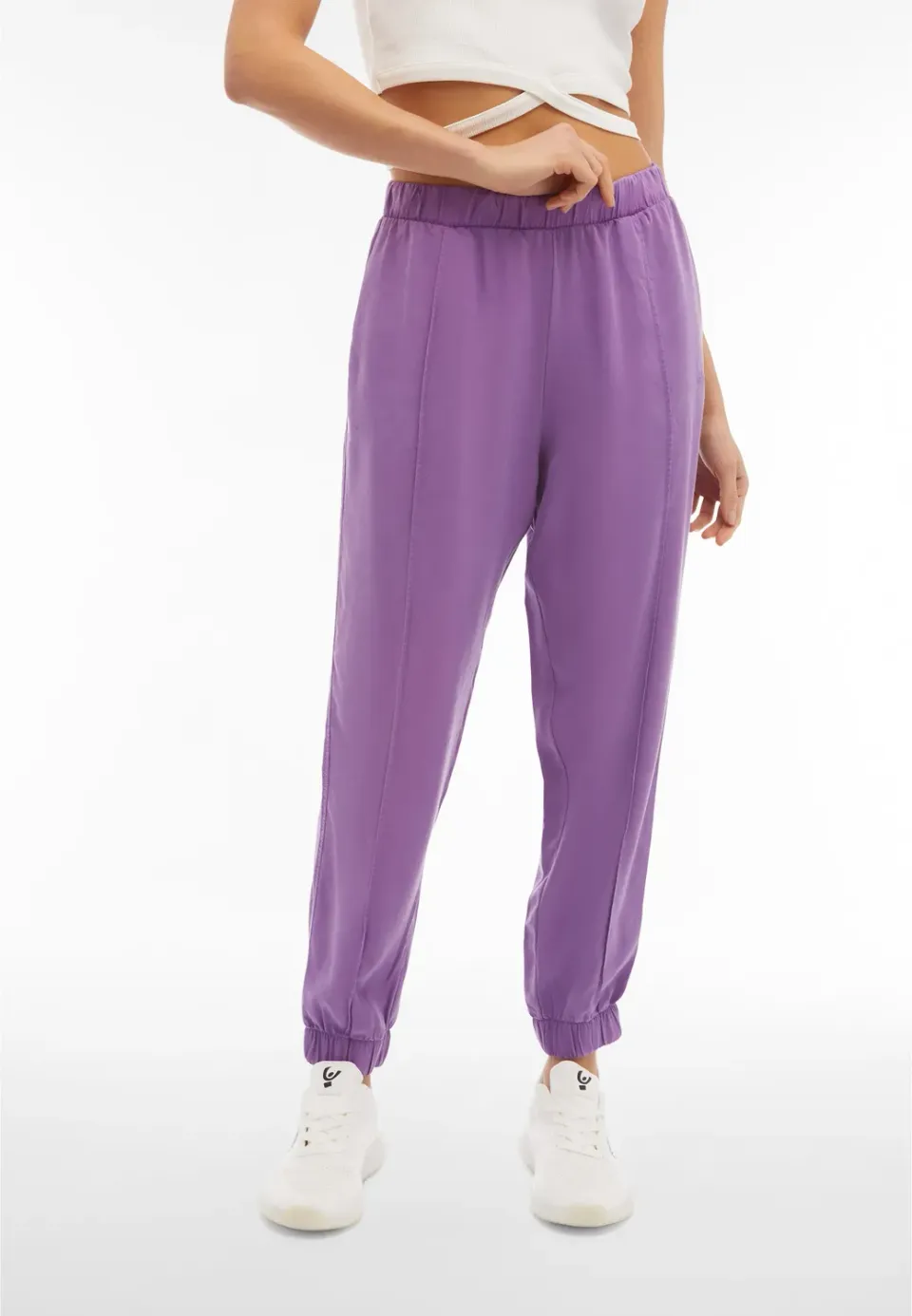 Freddy Twill Lyocell Hose Damen dunkelblau Bügelfalte