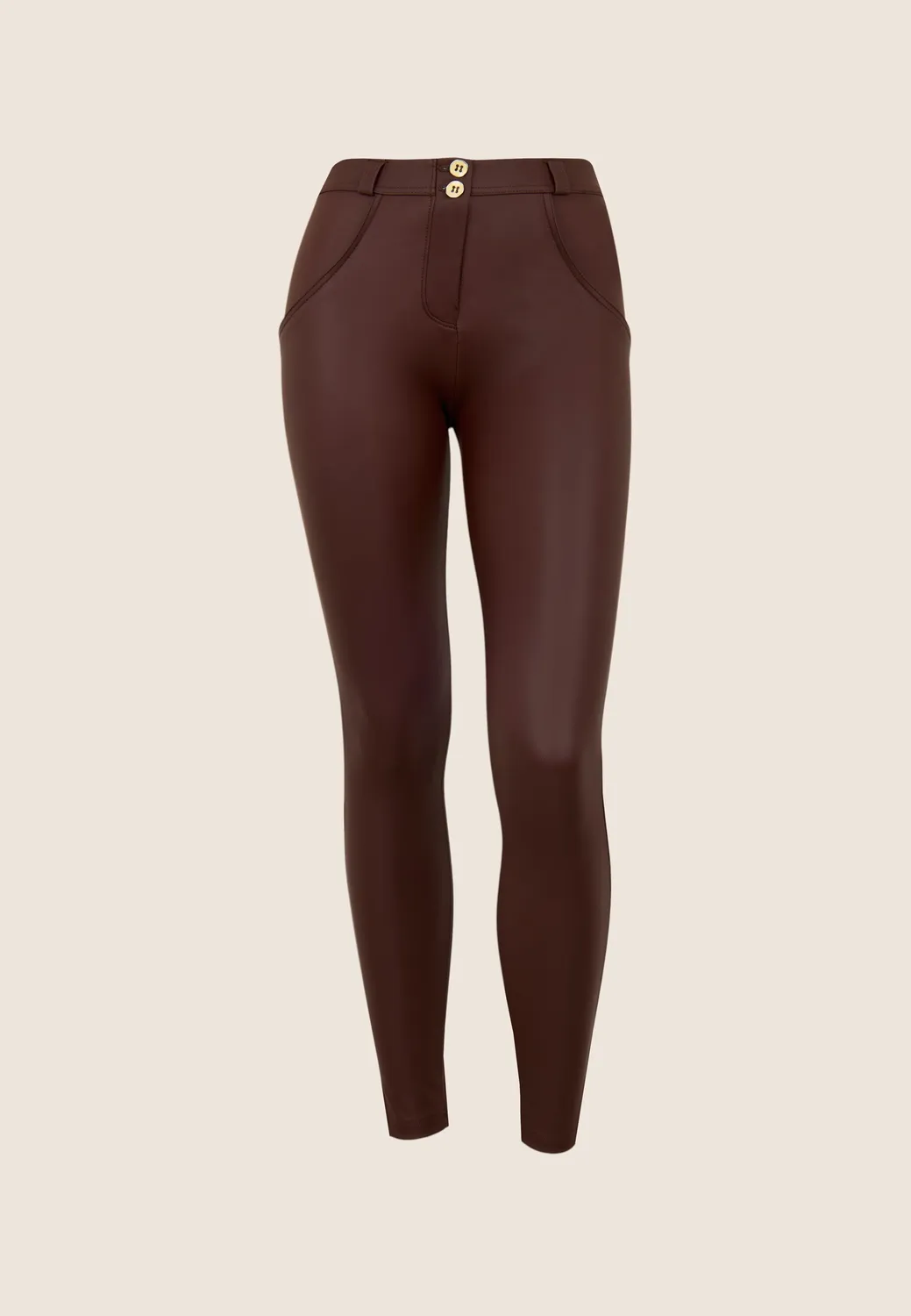 Freddy WR.UP Superskinny Kunstleder Push-up-Hose Schwarz