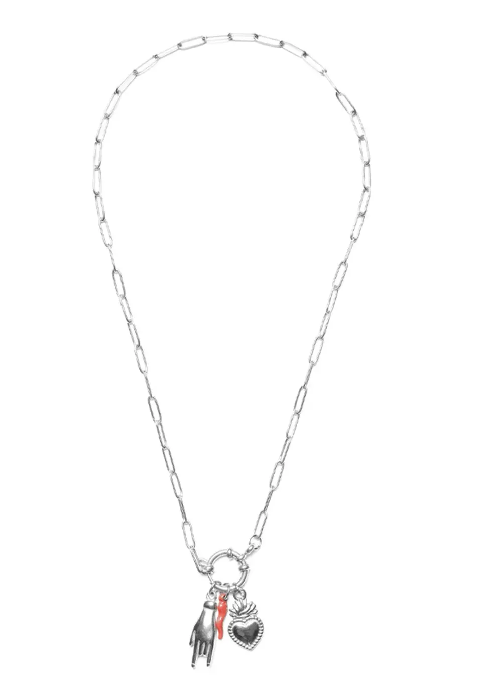 Freddy Kette Silber Herz Edelstahl 45 cm Charms
