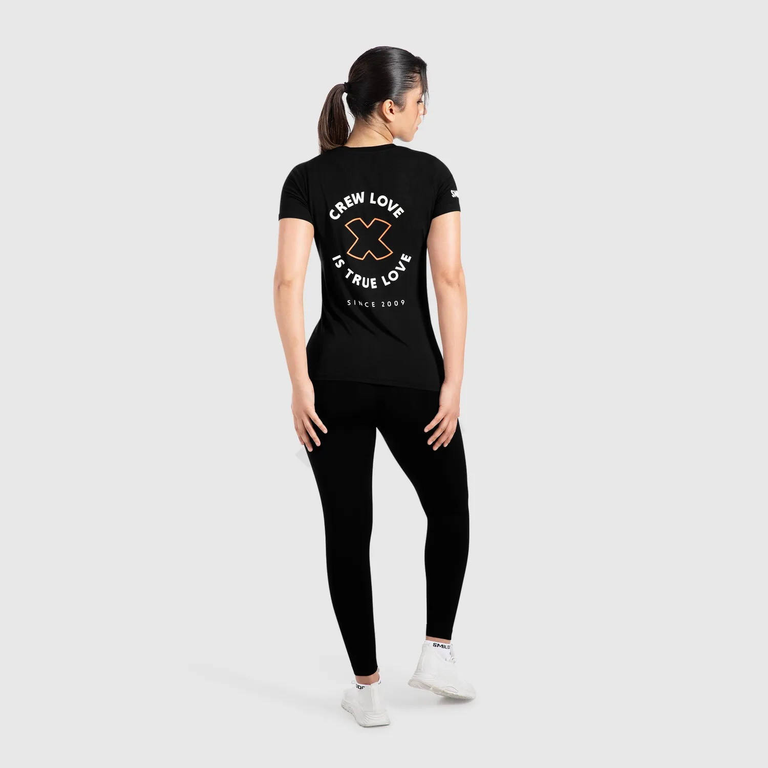 Smilodox Lunara Damen T-Shirt Schwarz Modal