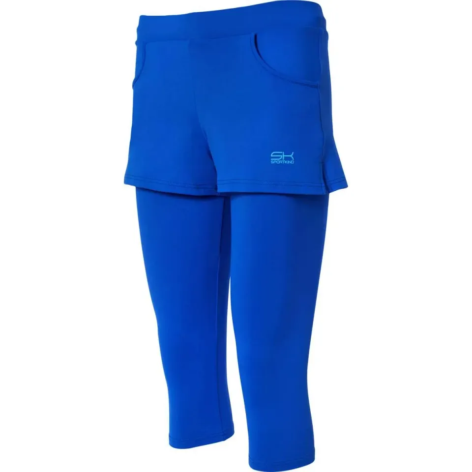 Sportkind 2-in-1 Shorts mit Capri-Leggings Kobaltblau blickdicht