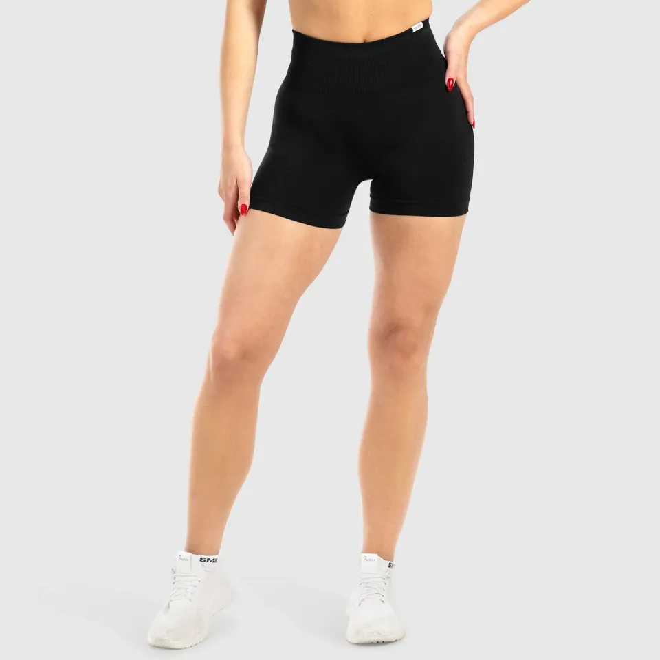 Smilodox Cetrina Scrunch Issy Shorts Schwarz High Waist