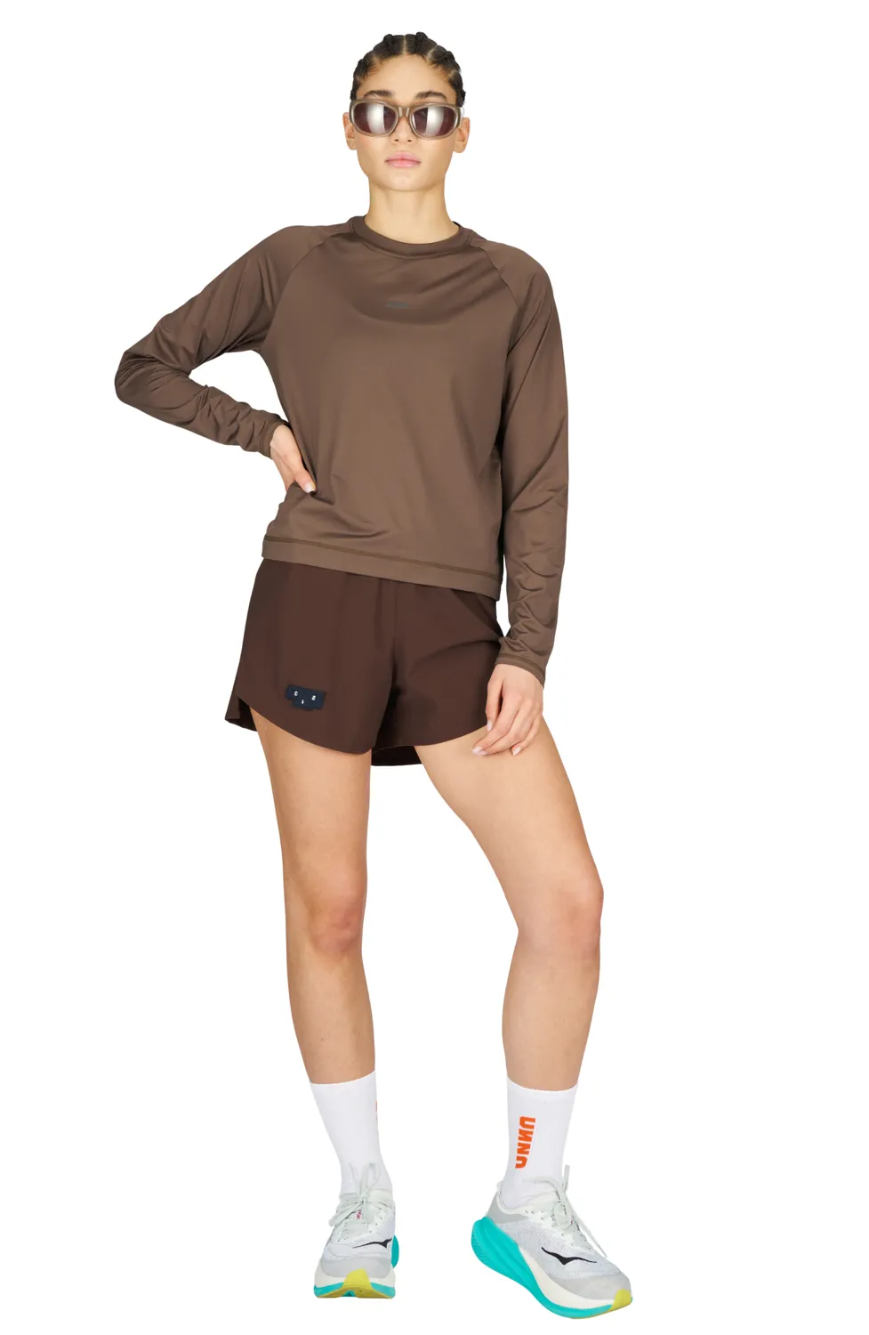 UNNA Shiny Long Sleeve W Laufshirt braun leicht