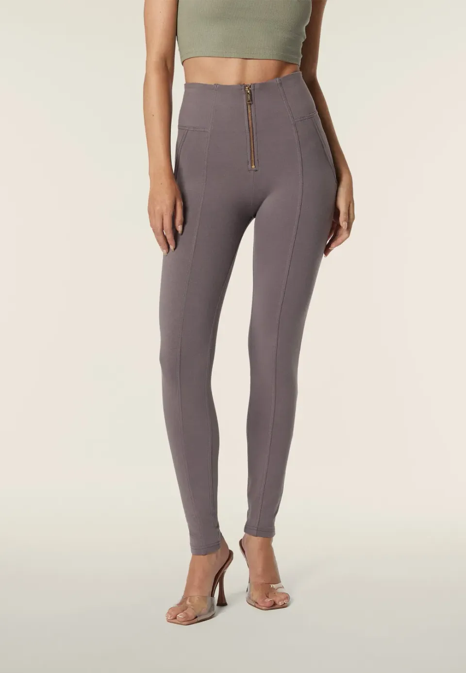 Freddy WR.UP Vita Alta Zip Push-up Hose Damen Shark High-Waist
