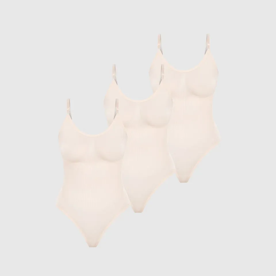 Smilodox Nysa String Bodysuit Damen Schwarz 3er Shape