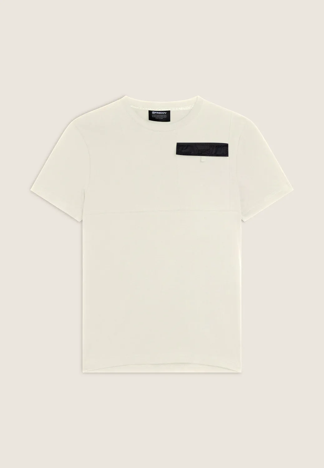 Freddy T-Shirt Herren Brusttasche Black Regular