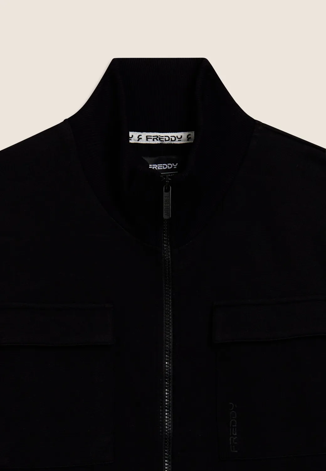 Freddy Sweatjacke Herren Viskose Schwarz Full-Zip