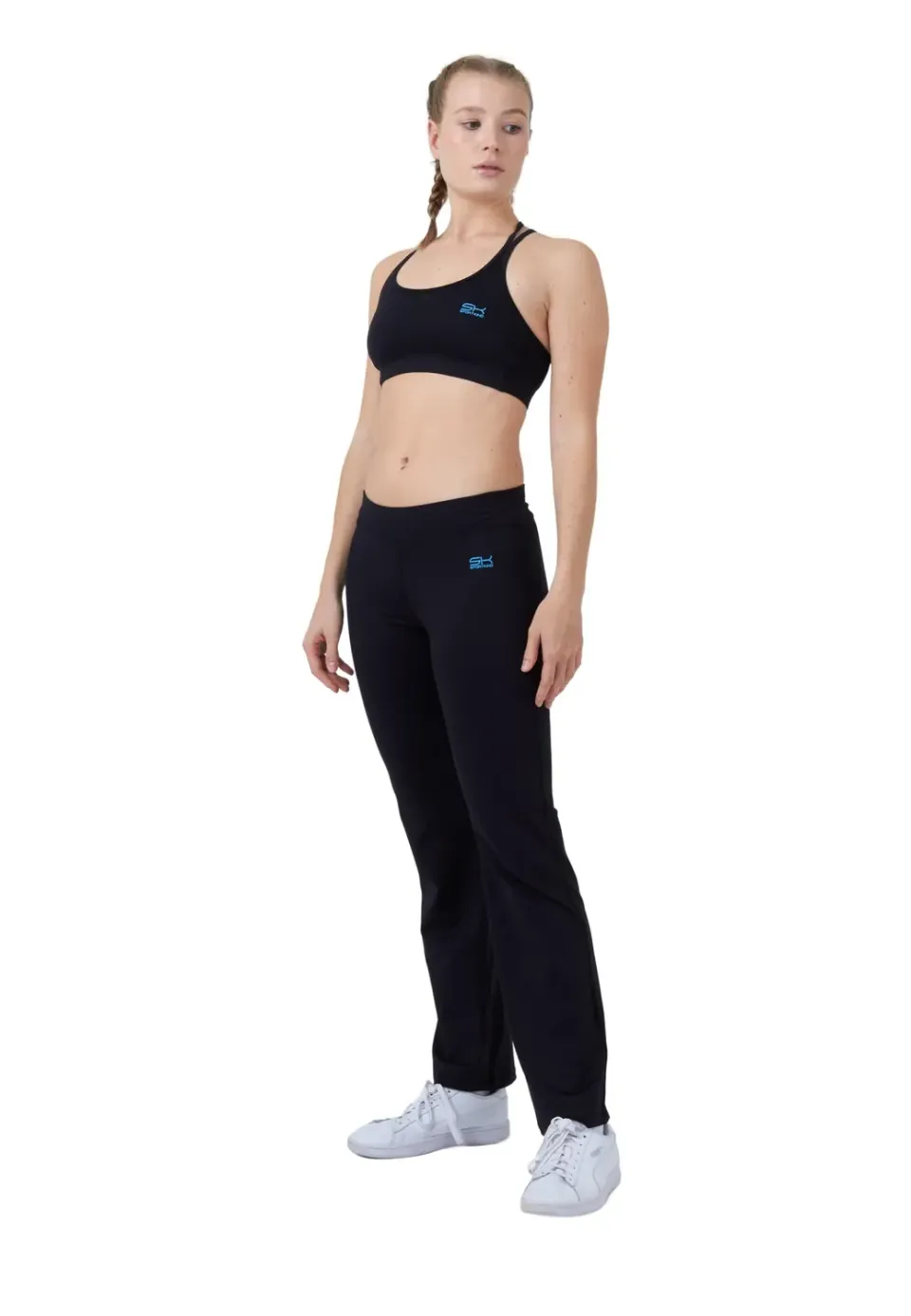 SPORTKIND 34 Inch Flare Yogahose Jazzpants schwarz