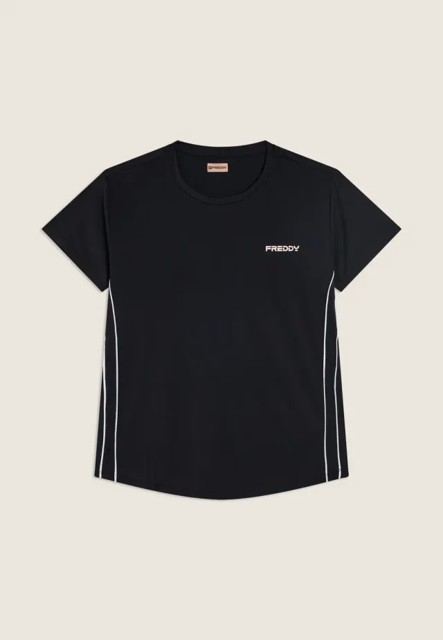 Freddy Damen T-Shirt Quick Dry Schwarz Flügelärmel